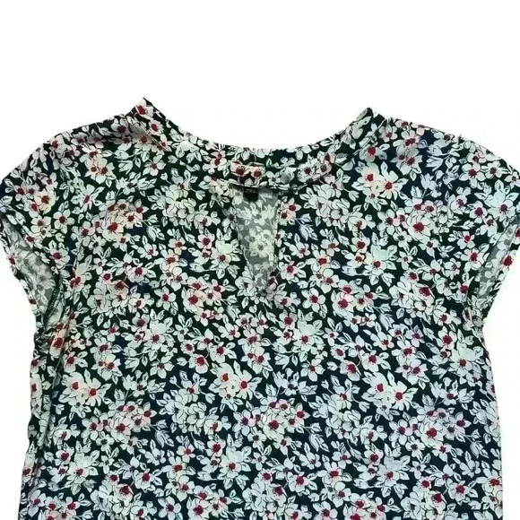 Banana Republic Cap Sleeve Blouse, Split Neck, floral Sz XS - Picture 2 of 5